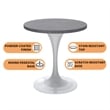 LeisureMod Verve Dining Table with a 27