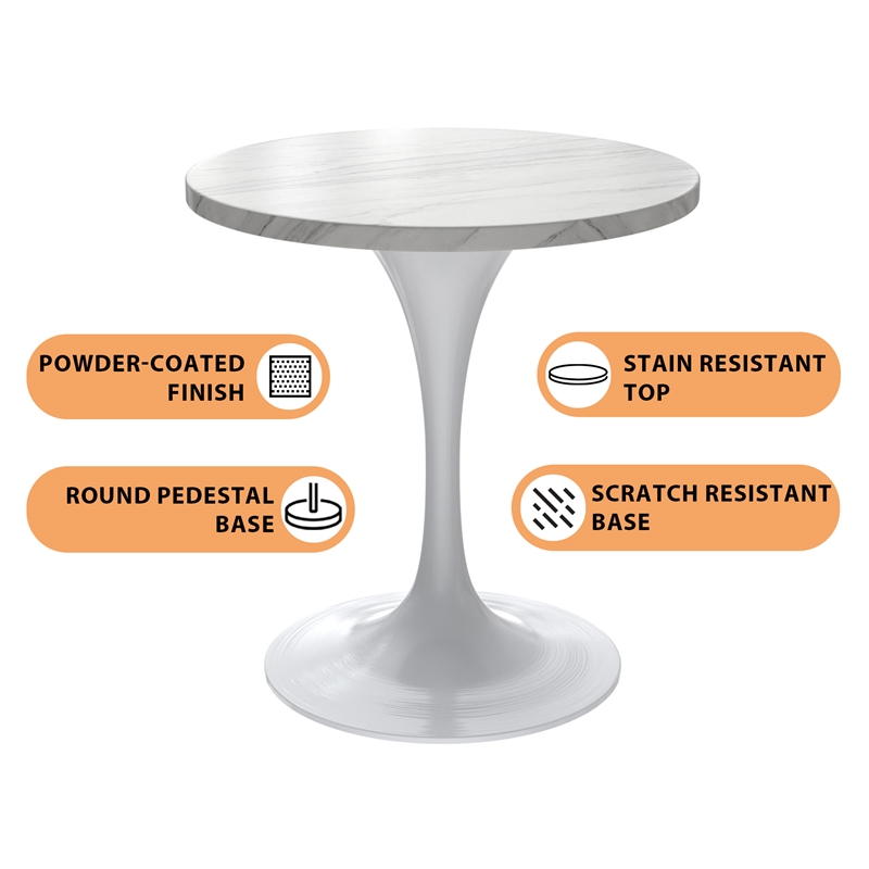 LeisureMod Verve Dining Table with a 27