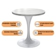 LeisureMod Verve Dining Table with a 27