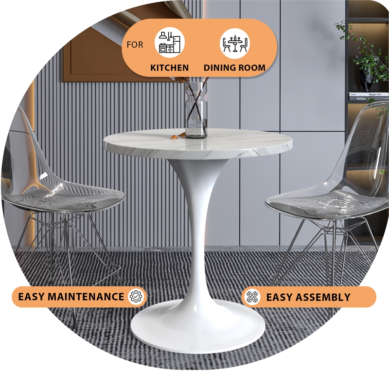 LeisureMod Verve Dining Table with a 27
