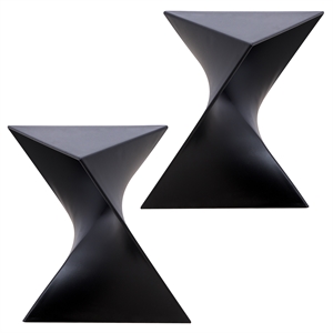 LeisureMod Randolph Modern Triangle End Table in Black Set of 2