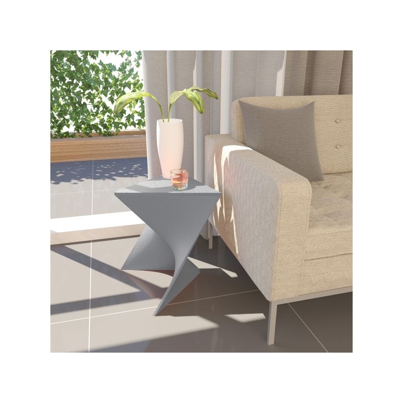 LeisureMod Randolph Modern Triangle End Table in Grey Set of 2