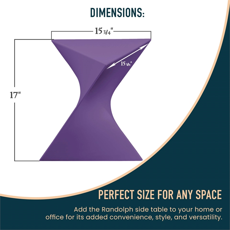 LeisureMod Randolph Modern Triangle End Table in Purple Set of 2