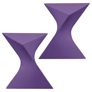 LeisureMod Randolph Modern Triangle End Table in Purple Set of 2