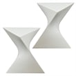 LeisureMod Randolph Modern Triangle End Table in White Set of 2