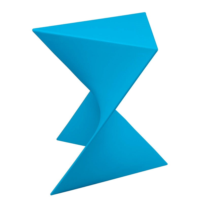 LeisureMod Randolph Modern Triangle End Table in Blue Set of 2