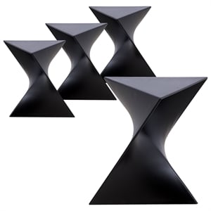 LeisureMod Randolph Modern Triangle End Table in Black Set of 4