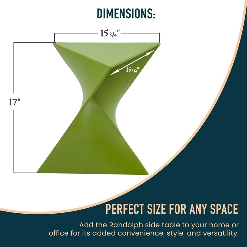 LeisureMod Randolph Modern Triangle End Table in Green Set of 4