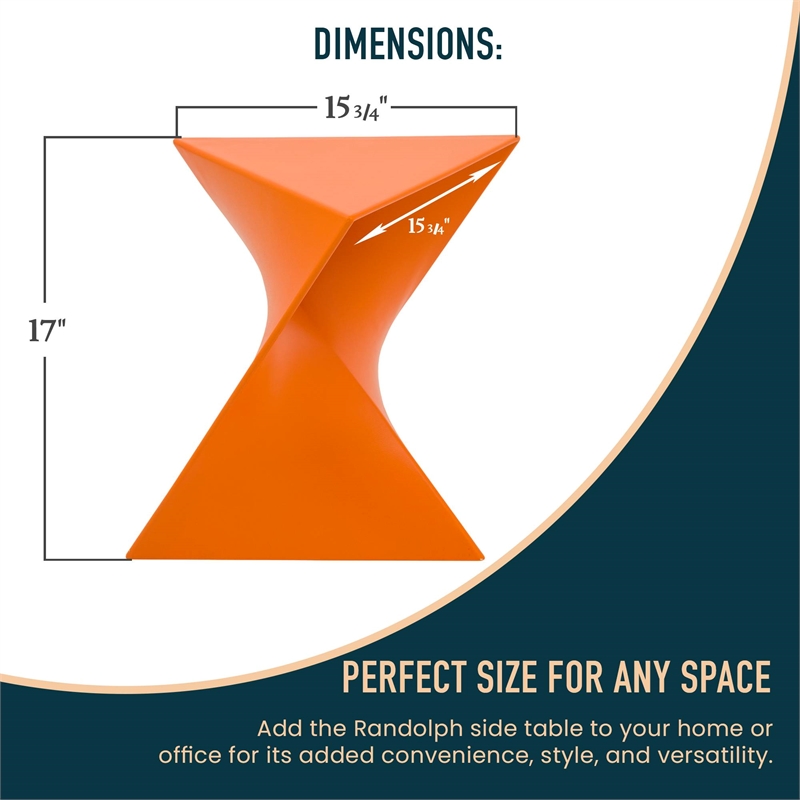LeisureMod Randolph Modern Triangle End Table in Orange Set of 4