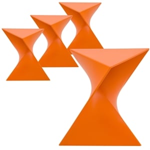 LeisureMod Randolph Modern Triangle End Table in Orange Set of 4