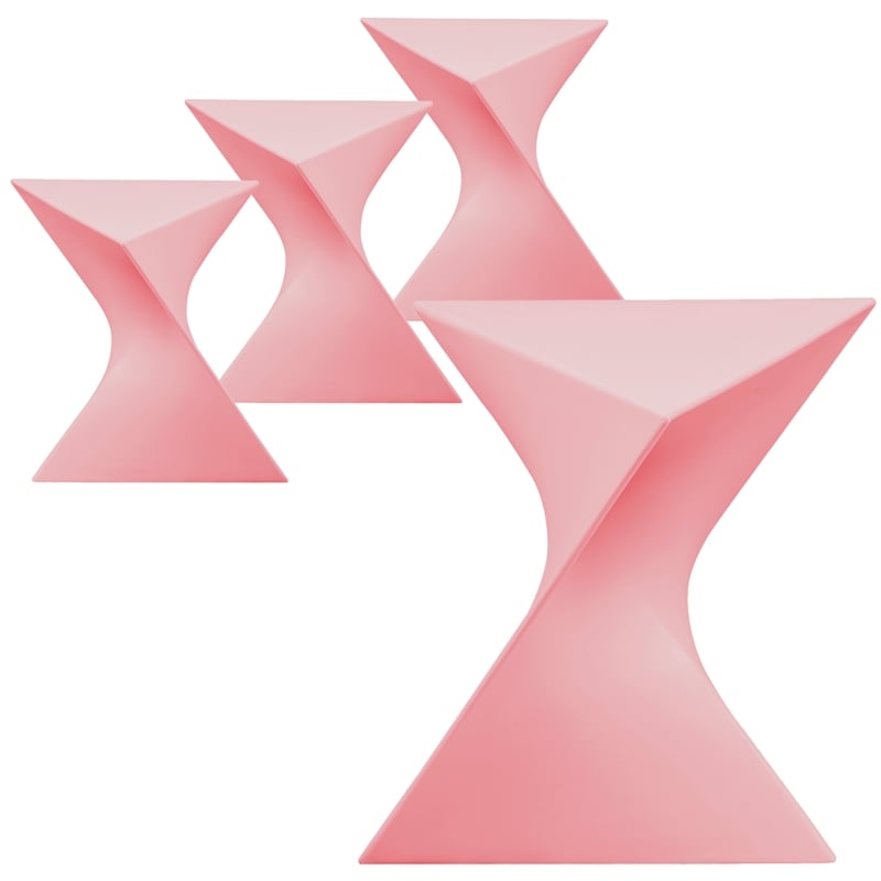 LeisureMod Randolph Modern Triangle End Table in Pink Set of 4