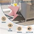 LeisureMod Randolph Modern Triangle End Table in Pink Set of 4