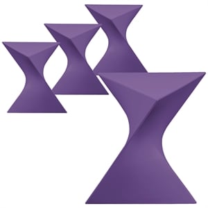LeisureMod Randolph Modern Triangle End Table in Purple Set of 4