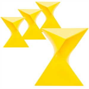 LeisureMod Randolph Modern Triangle End Table in Yellow Set of 4