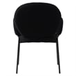 LeisureMod Celestial Fabric Dining Chairs in Black Iron Legs Black