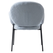 LeisureMod Celestial Fabric Dining Chairs in Black Iron Legs Blue