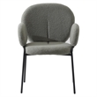 LeisureMod Celestial Fabric Dining Chairs in Black Iron Legs Green