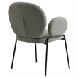 LeisureMod Celestial Fabric Dining Chairs in Black Iron Legs Green
