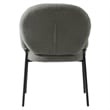LeisureMod Celestial Fabric Dining Chairs in Black Iron Legs Green