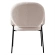 LeisureMod Celestial Fabric Dining Chairs in Black Iron Legs White