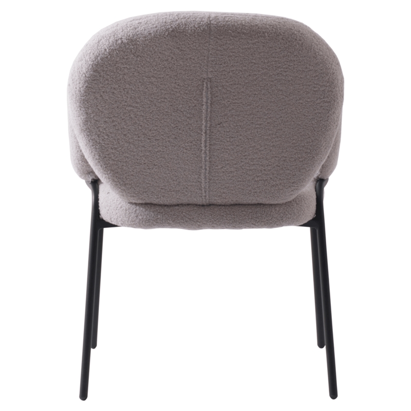 LeisureMod Celestial Fabric Dining Chairs in Black Iron Legs Gray