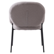 LeisureMod Celestial Fabric Dining Chairs in Black Iron Legs Gray