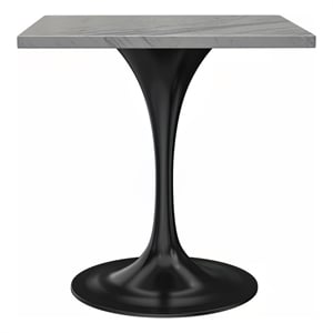 LeisureMod Verve 27&quot Square Dining Table with White Resin Tabletop