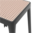LeisureMod Tresse Stackable Square Plastic Dining Stool with Wicker Top Black