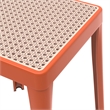 LeisureMod Tresse Stackable Square Plastic Dining Stool with Wicker Top Orange