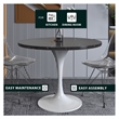 LeisureMod Verve Dining Table with a 36