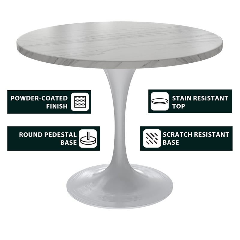 LeisureMod Verve Dining Table with a 36
