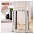 LeisureMod Tresse Stackable Round Plastic Dining Stool with Wicker Top Red