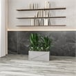 LeisureMod Bonsai Indoor and Outdoor Rectangular Fiberglass Planter Box Gray