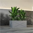 LeisureMod Bonsai Indoor and Outdoor Rectangular Fiberglass Planter Box Gray