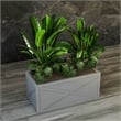 LeisureMod Bonsai Indoor and Outdoor Rectangular Fiberglass Planter Box Gray