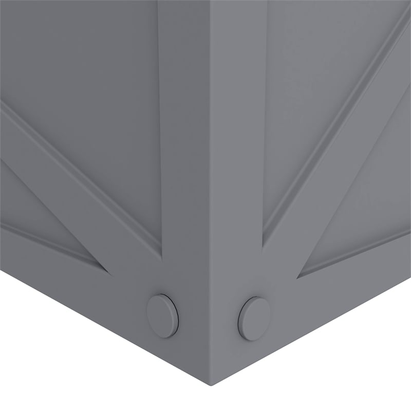 LeisureMod Bonsai Indoor and Outdoor Rectangular Fiberglass Planter Box Gray