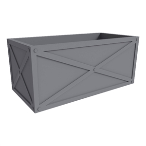 LeisureMod Bonsai Indoor and Outdoor Rectangular Fiberglass Planter Box Gray