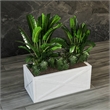 LeisureMod Bonsai Indoor and Outdoor Rectangular Fiberglass Planter Box White