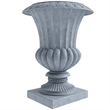 LeisureMod Lotus Modern Urn Planter in Fiberglass and Clay Aged Concrete