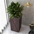 LeisureMod Payprus Indoor and Outdoor Rectangular Fiberglass Planter in Brown