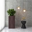 LeisureMod Payprus Indoor and Outdoor Rectangular Fiberglass Planter in Brown