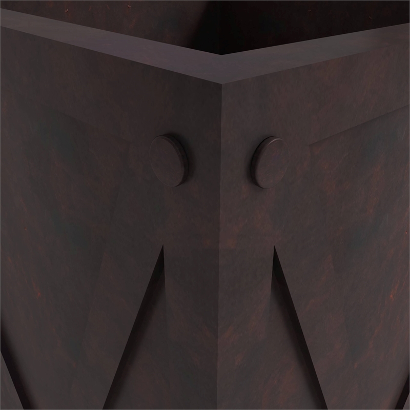 LeisureMod Payprus Indoor and Outdoor Rectangular Fiberglass Planter in Brown