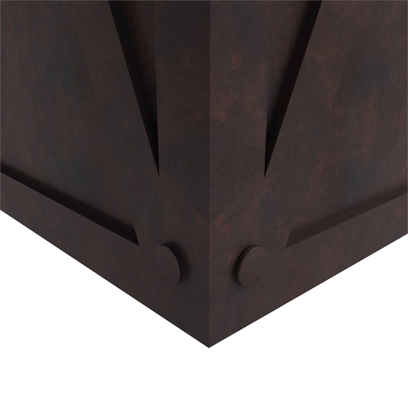 LeisureMod Payprus Indoor and Outdoor Rectangular Fiberglass Planter in Brown