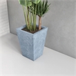 LeisureMod Serene Indoor Outdoor Square Square Planter 21 Inch in Gray