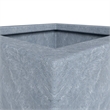 LeisureMod Serene Indoor Outdoor Square Square Planter 21 Inch in Gray