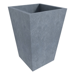 LeisureMod Serene Indoor Outdoor Square Square Planter 21 Inch in Gray