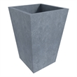 LeisureMod Serene Indoor Outdoor Square Square Planter 21 Inch in Gray