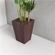 LeisureMod Serene Indoor Outdoor Square Square Planter 21 Inch in Brown