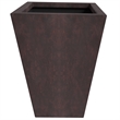 LeisureMod Serene Indoor Outdoor Square Square Planter 21 Inch in Brown