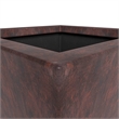LeisureMod Serene Indoor Outdoor Square Square Planter 21 Inch in Brown